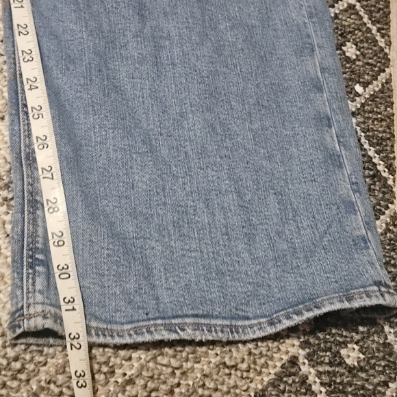 American Eagle Curvy Super High Rise Baggy Wide Leg Women's Blue Cargo Jeans 14 - Picture 11 of 16